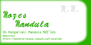 mozes mandula business card